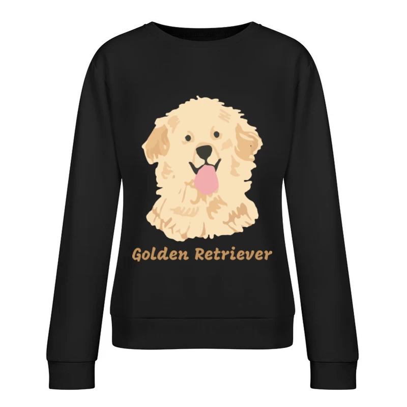 Niedlicher Golden Retriever Illustration Damen Pullover Sweatshirt