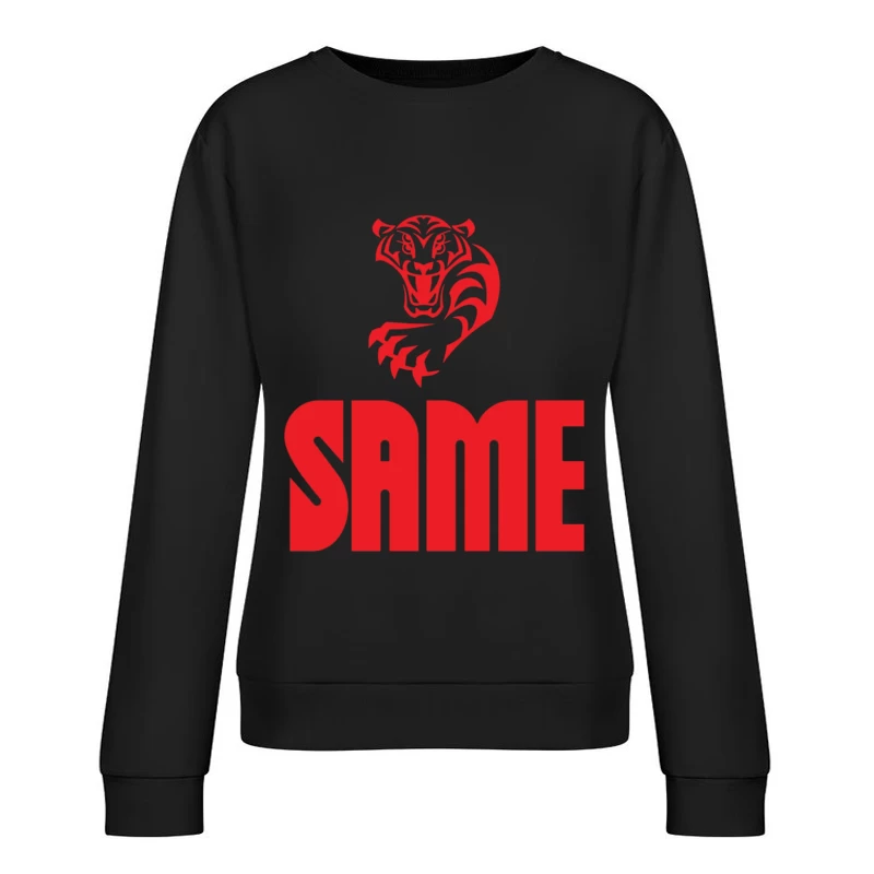 Red Tiger Sports Logo with SAME Text Female Pullover Sweatshirt