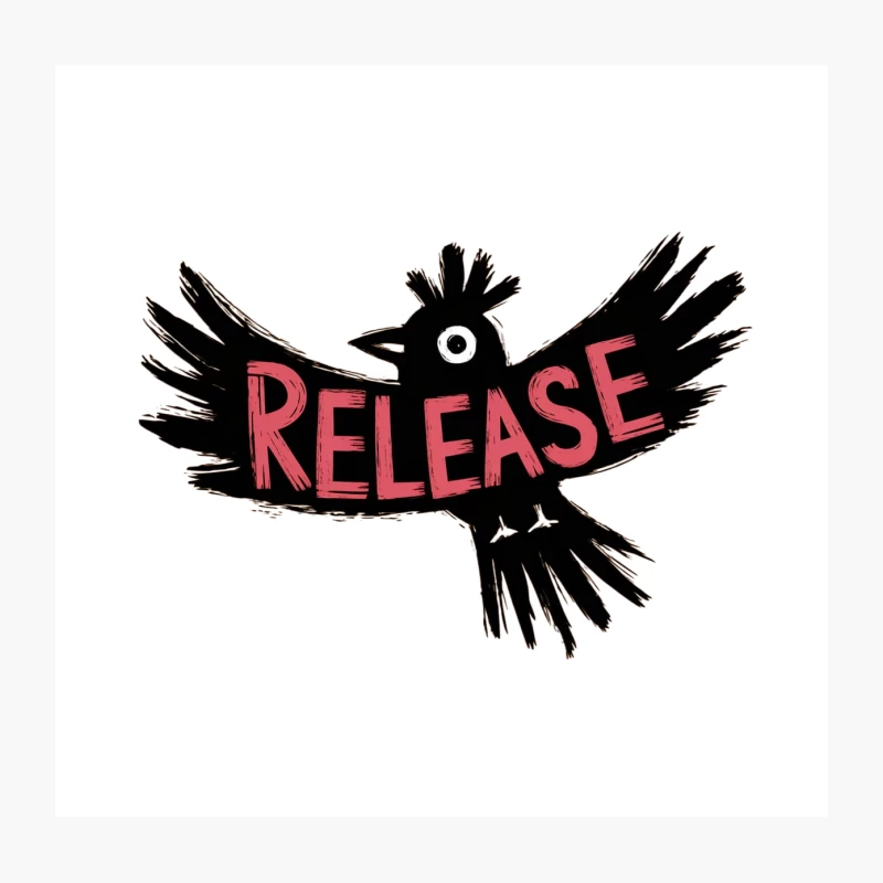 Artistic Bird Illustration: Release and Freedom Throw Pillow