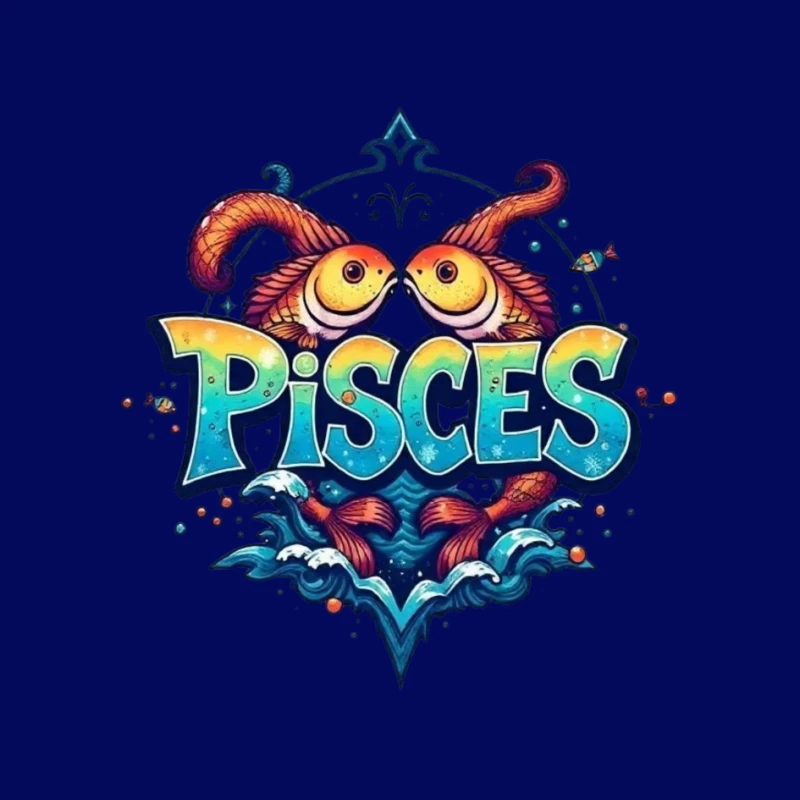 Pisces Zodiac Sign Illustration Pin