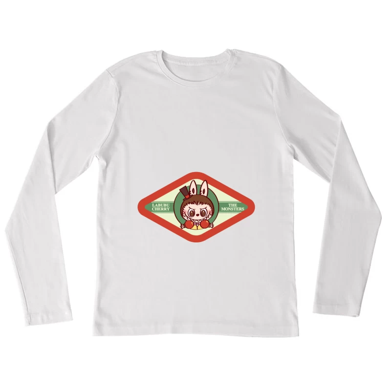 Labubu Cherry Monster Kunstdesign Damen Langarm T-Shirt