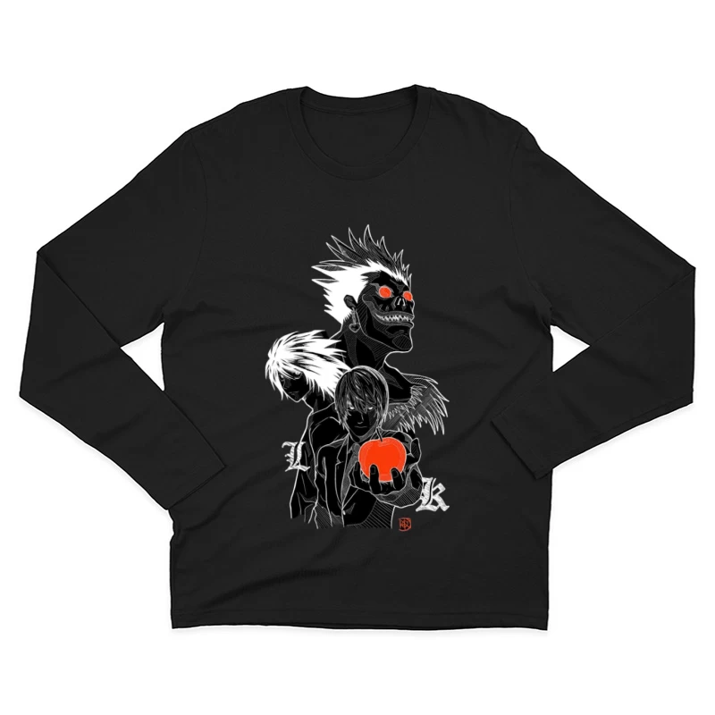 Anime-Charaktere mit Apfel Herren Langarm T-Shirt