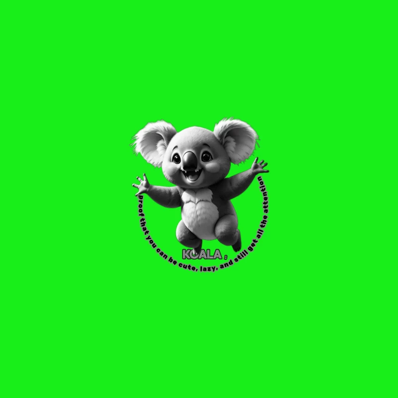 Cute Animated Koala Showing Joy and Attention Coffee Mug