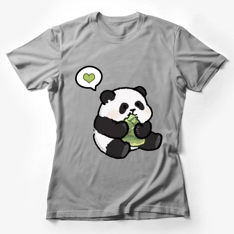 Niedlicher Panda mit Herz und Bambus Damen T-Shirt