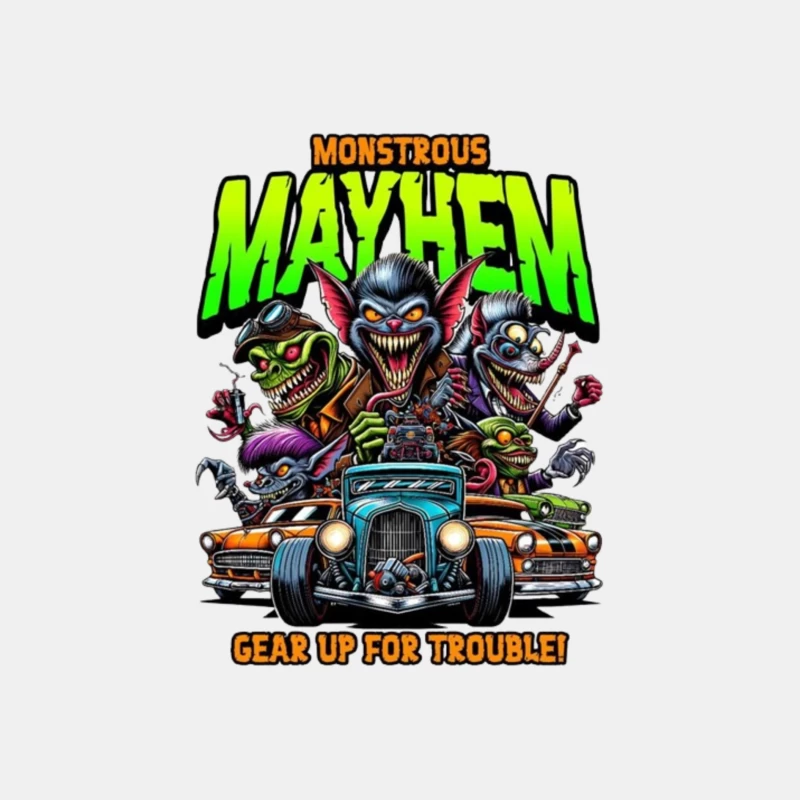 Monstrous Mayhem: Hot Rod Monsters Racing Retro Design Male Tank Top