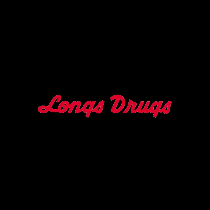 Vintage Longs Drugs Pharmacy Red Cursive Logo Mouse Pad