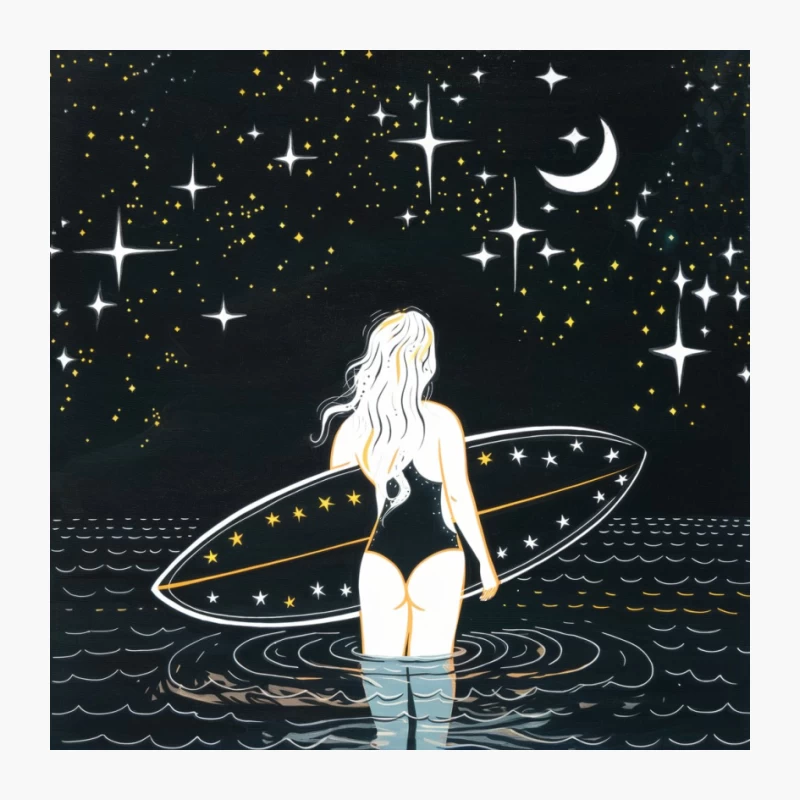 Stargazing Surfer: Celestial Ocean Adventure Pin