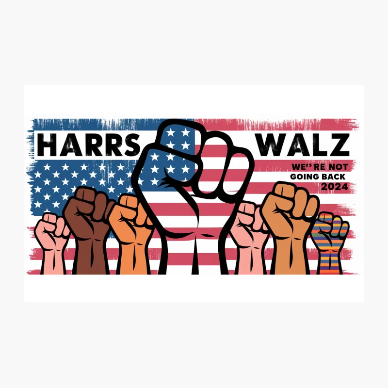 American Unity and Protest: Harrs Walz 2024 Campaign Poster Travel Mug