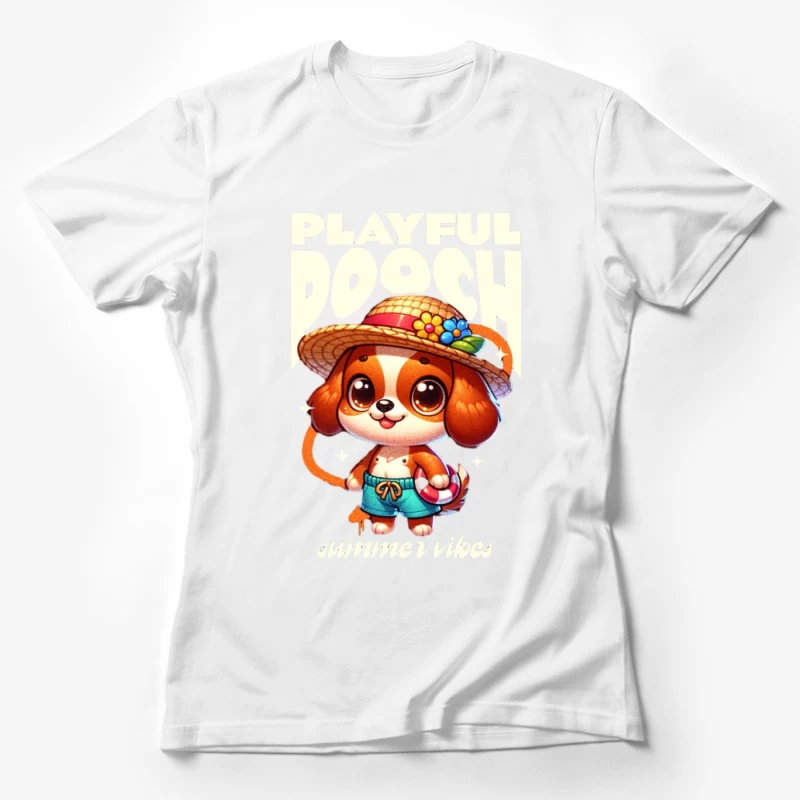 Chien enjoué en style estival Femme T-Shirt