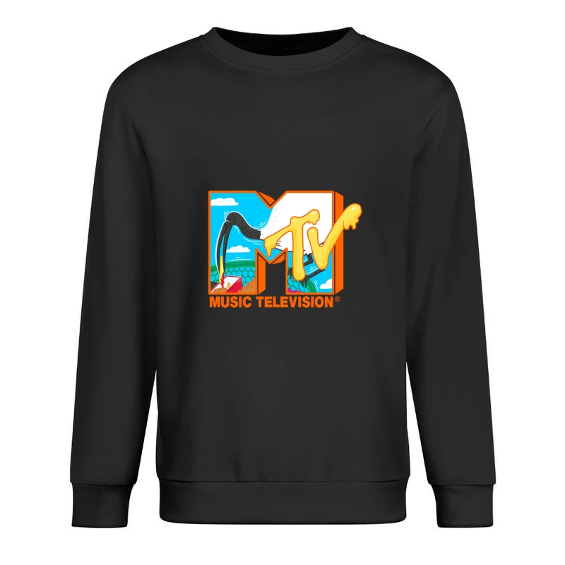 Kreatives MTV Logo mit bunten Elementen Herren Pullover Sweatshirt