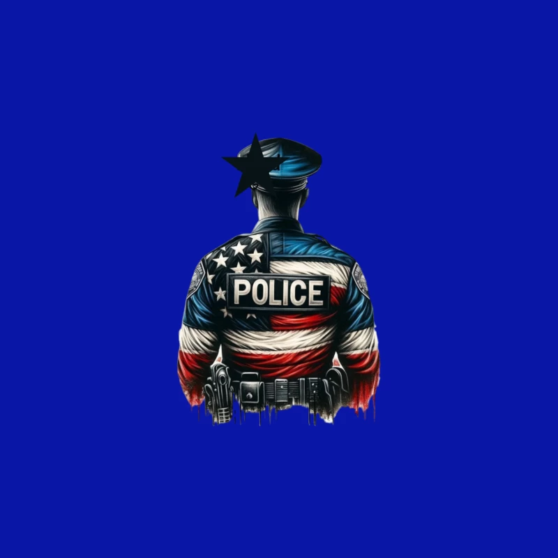 Patriotic Police Art Illustration Travel Mug