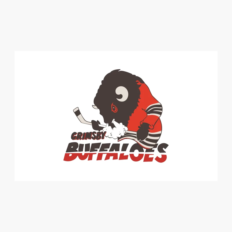 Grimsby Buffaloes: Cartoon Hockey Team Mascot Logo Travel Mug