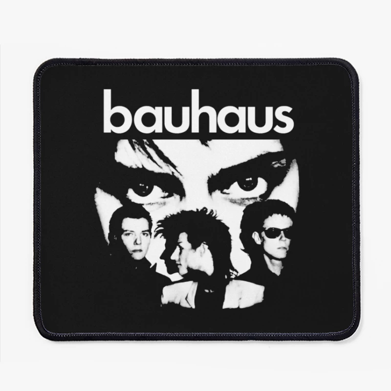 Abstract Bauhaus Portrait Sketch in Black and White Mouse Pad