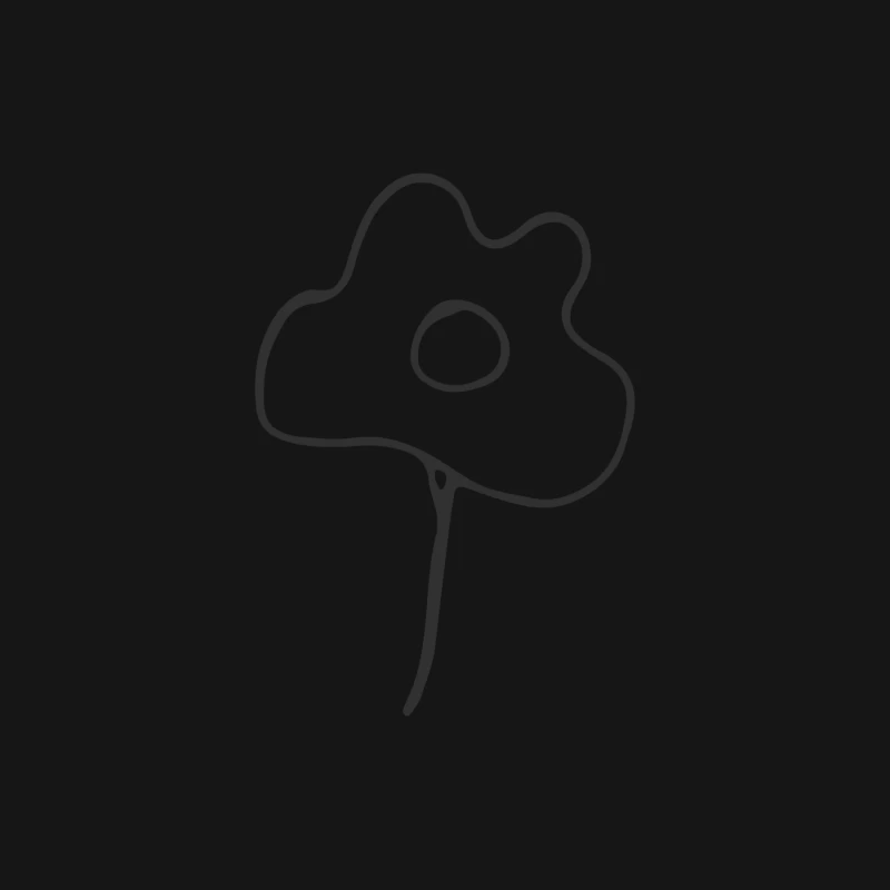 Illustration minimaliste d'une fleur Homme Manches Longues T-Shirt