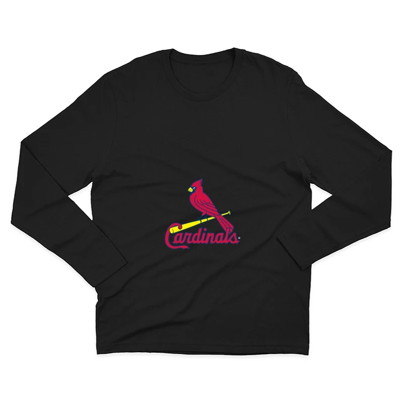 St. Louis Cardinals MLB Team Logo with Red Cardinal Mascot Male Long Sleeve T-Shirt