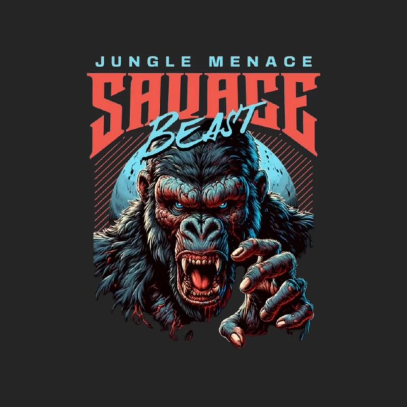 Savage Jungle Gorilla Monster Retro Art Design Male Pullover Sweatshirt