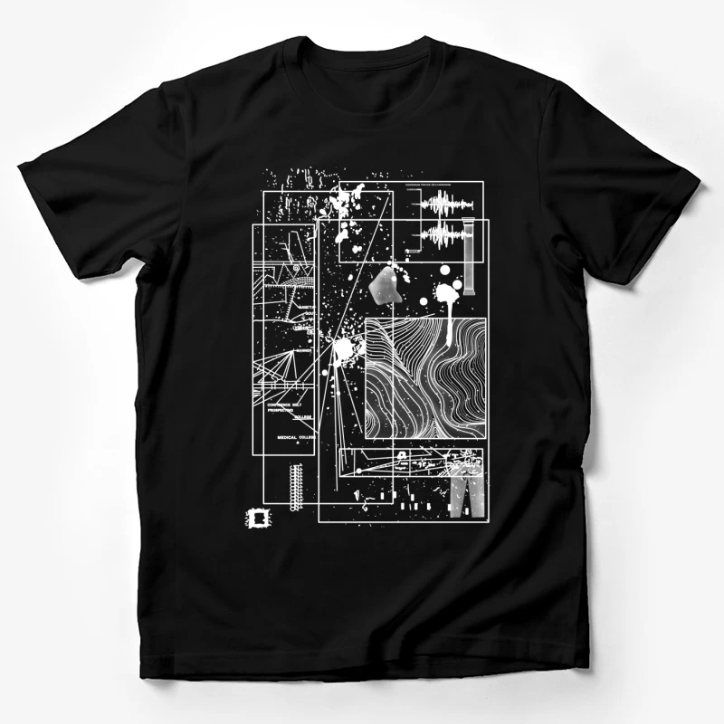 Abstrakte Geometrie und Klangwellen Herren T-Shirt