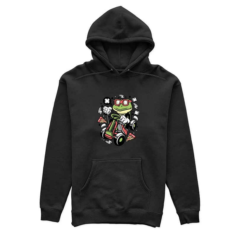 Grenouille cool en kart avec pizza Femme Sweat à capuche