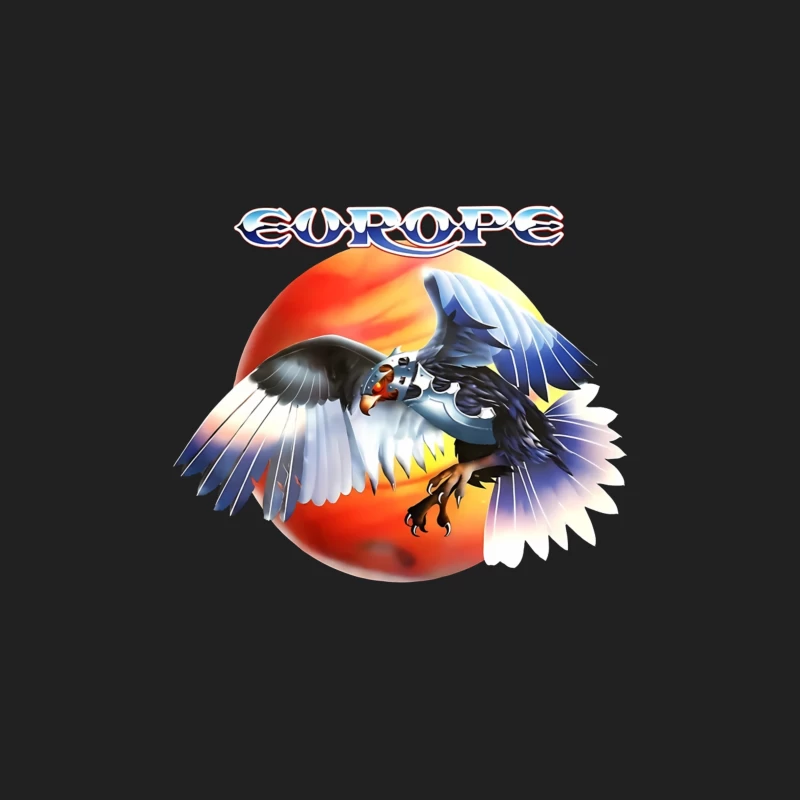 Europe Band Logo with Majestic Eagle Against Sunset Bucket Hat