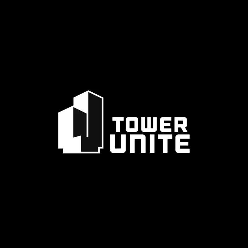 Minimalist Tower Unite Logo Design in Black and White Coffee Mug