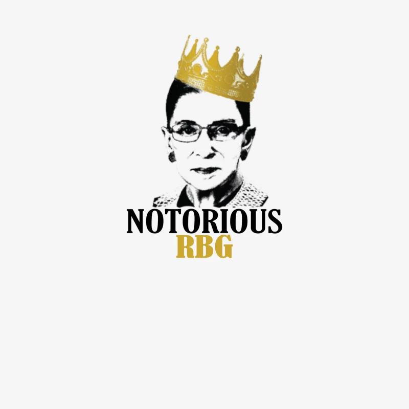 Iconic Black and White Portrait with Golden Crown Notorious RBG Male Long Sleeve T-Shirt
