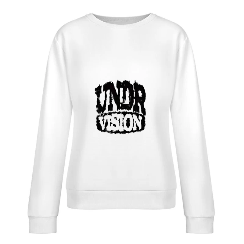 Logo Astratto Bianco e Nero Felpa pullover Donna