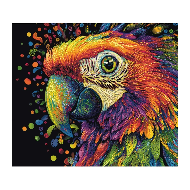 Vibrant Rainbow Macaw Portrait Art Tapestry