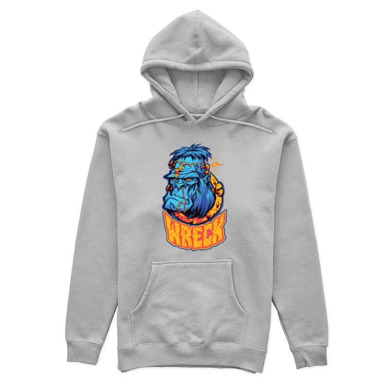 Colorful Cartoon Gorilla Illustration Female Pullover Hoodie