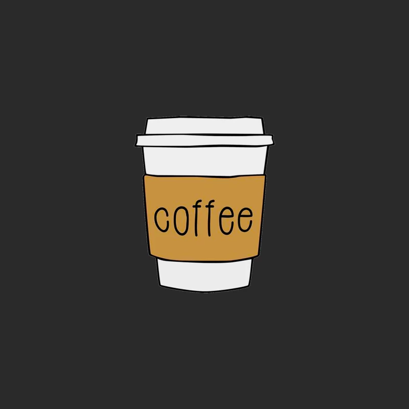 Coffee Cup Illustration Baseball Cap