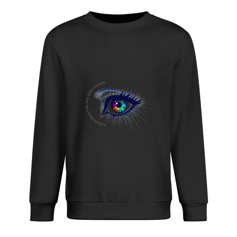 Mesmerizing Rainbow Eye Digital Art Male Pullover Sweatshirt