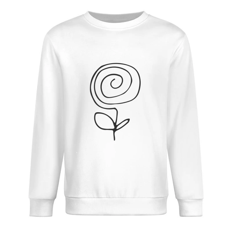 Fleur Stylisée en Spirale Noire Homme Sweat-shirt à enfiler