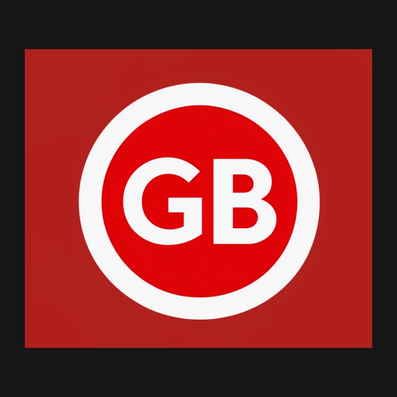 GB Logo: Red Circle with White Letters for Great Britain Mouse Pad