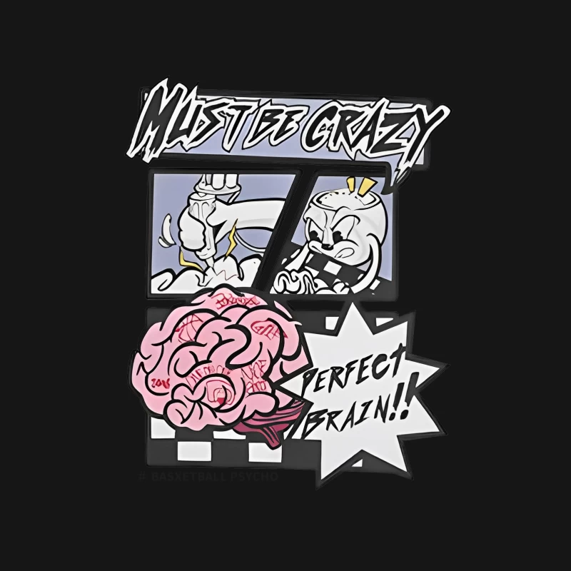 Perfektes Gehirn Comic-Stil Illustration Herren T-Shirt