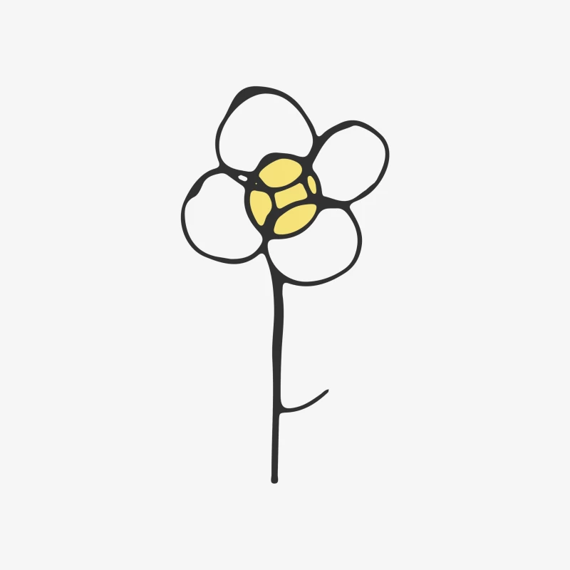 Fleur stylisée en noir et jaune Homme Sweat-shirt à enfiler