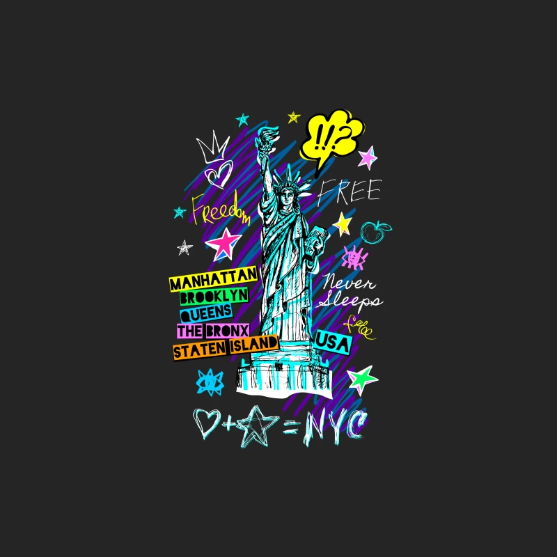 Freiheitsstatue NYC Graffiti Design Herren Pullover Sweatshirt
