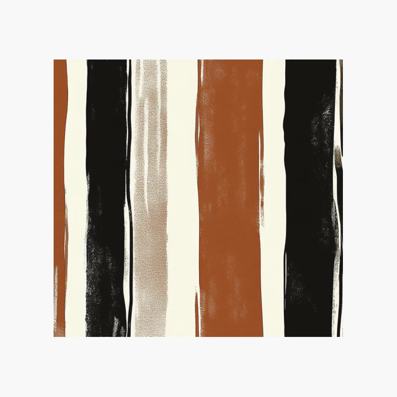 Abstract Vertical Stripes: Modern Minimalist Painting in Black, White and Rust Cotton Tote Bag