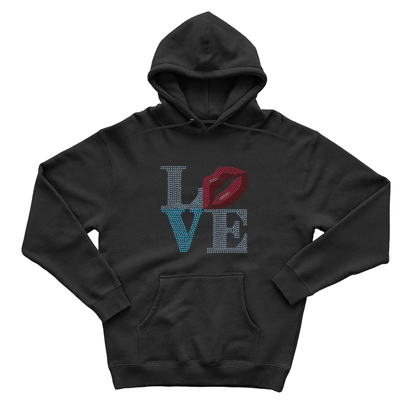 Liebe Design mit Lippen Herren Pullover Hoodie
