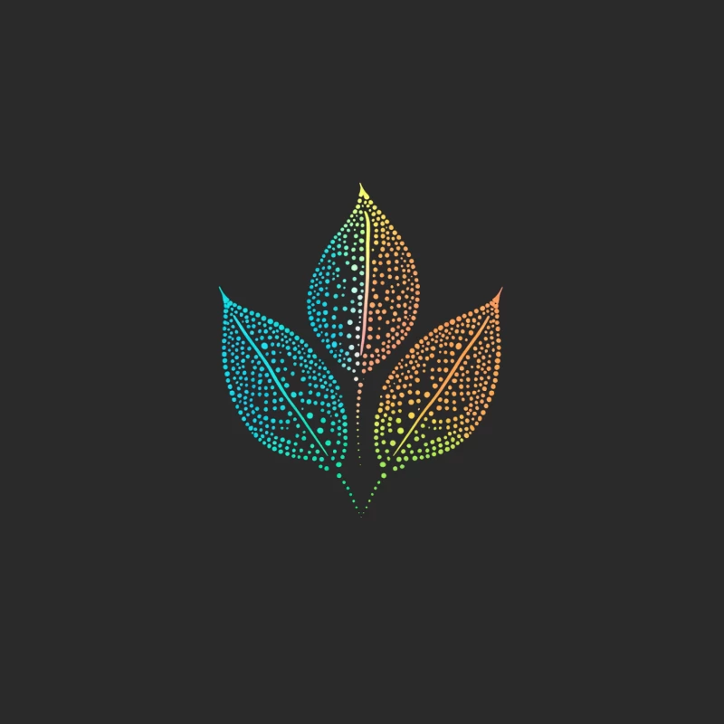 Colorful Dotted Leaf Logo: Minimalist Nature-Inspired Abstract Design Baseball Cap