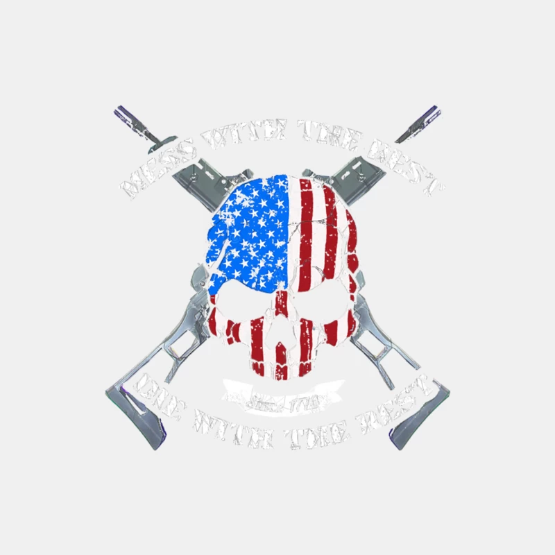 Patriotic American Military Emblem with Skull and Crossed Rifles Male Tank Top