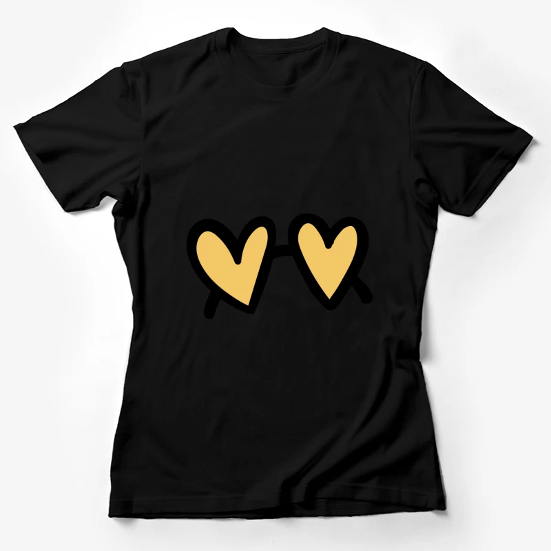 Lunettes de cœur stylisées Femme T-Shirt