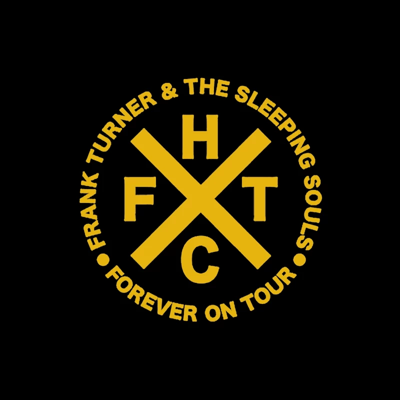 Frank Turner & The Sleeping Souls Band Logo - Forever On Tour Circular Design Tapestry