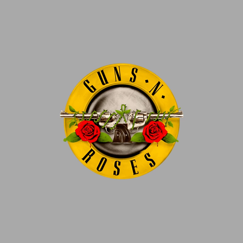 Guns N' Roses Classic Rock Band Logo with Pistols and Roses Male Pullover Hoodie