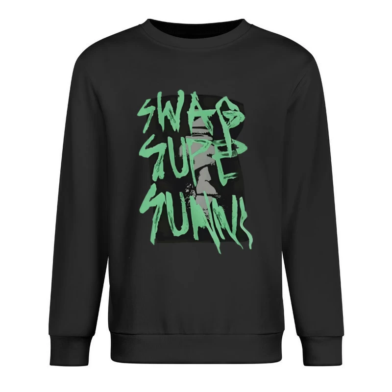 Stilvolles grünes Graffiti-Design Herren Pullover Sweatshirt