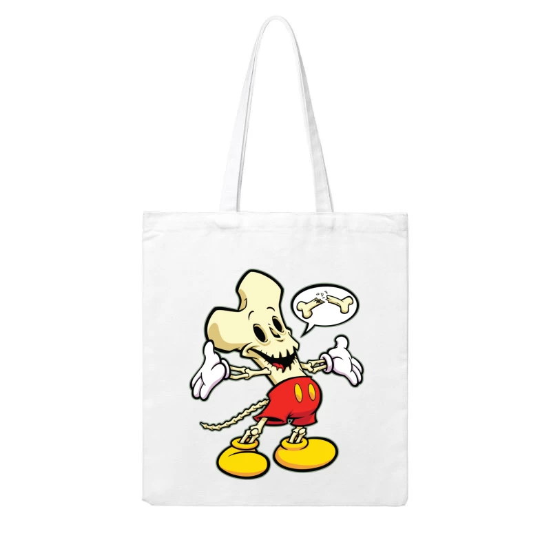 Cartoon Skeleton Character Cotton Tote Bag