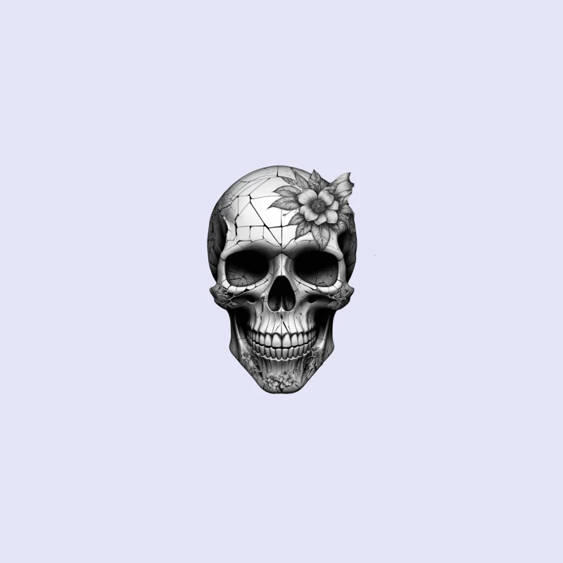 Intricate Floral Skull Design iPhone Case