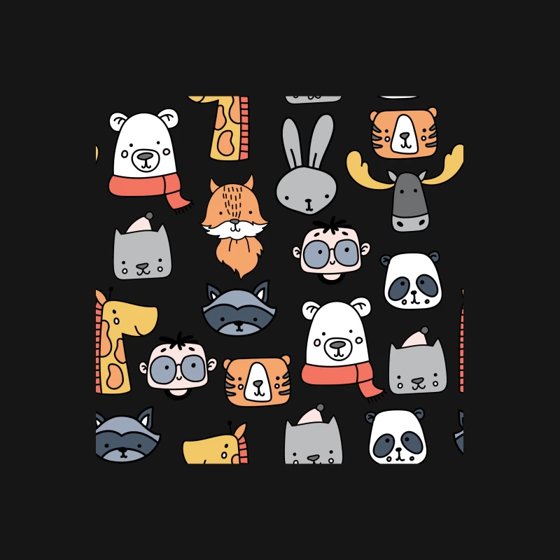 Motifs d'animaux adorables et colorés Femme T-Shirt