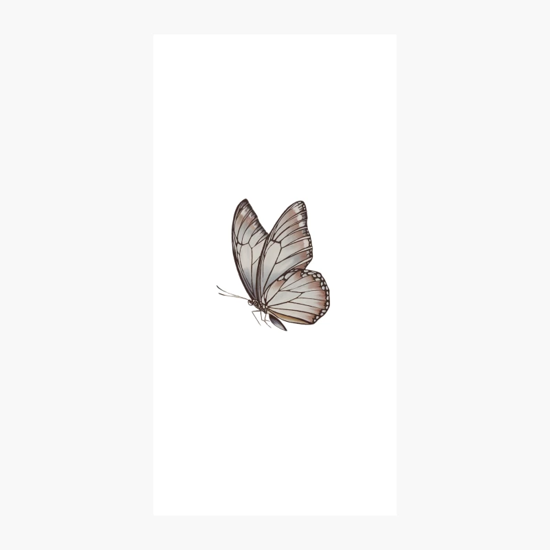 Delicate White Butterfly Illustration: Nature's Winged Beauty iPhone Case