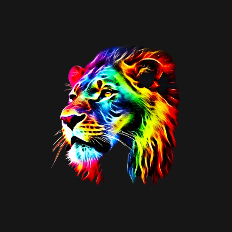Bunte Löwenkunst Herren T-Shirt