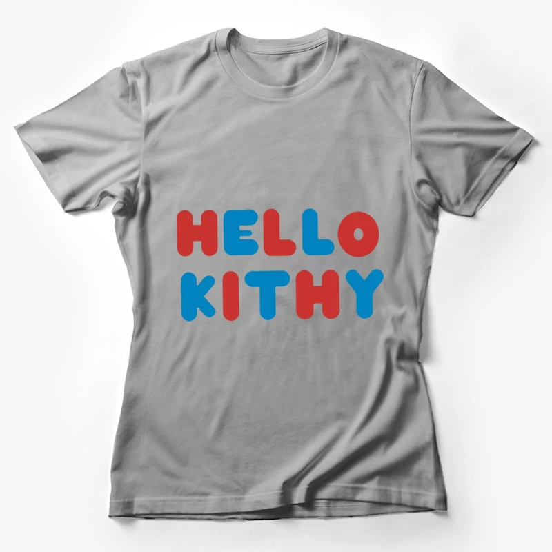 Bunter Schriftzug Hello Kithy Damen T-Shirt