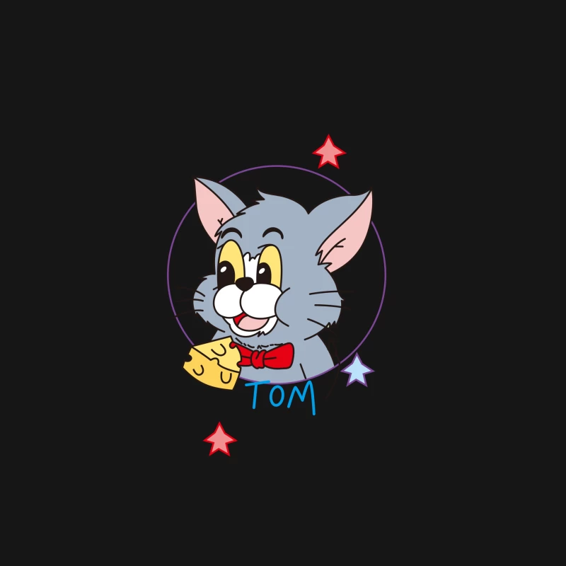 Tom die Cartoon-Katze mit Sternen Herren Langarm T-Shirt